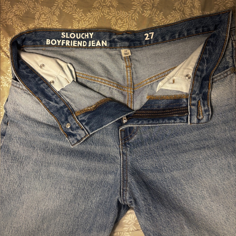 J.Crew Slouchy Boyfriend Jeans Women’s 27 Blue Distressed Mid Rise Denim BD364 - Picture 5 of 9